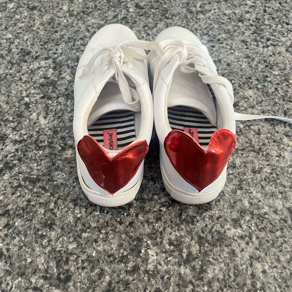 Betsey Johnson White Heart Sneakers